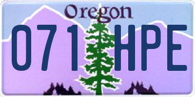 OR license plate 071HPE