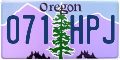 OR license plate 071HPJ
