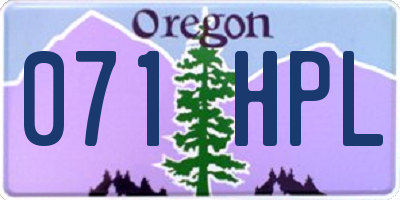 OR license plate 071HPL