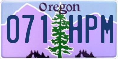 OR license plate 071HPM