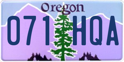 OR license plate 071HQA