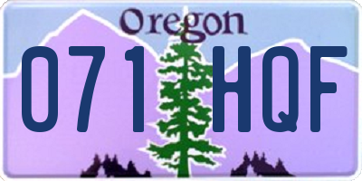 OR license plate 071HQF