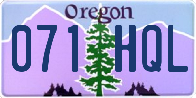 OR license plate 071HQL