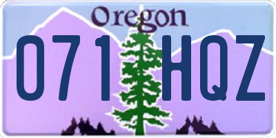 OR license plate 071HQZ