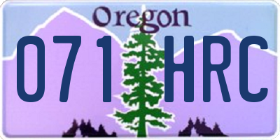 OR license plate 071HRC