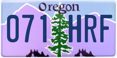 OR license plate 071HRF