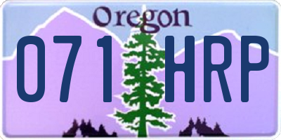 OR license plate 071HRP