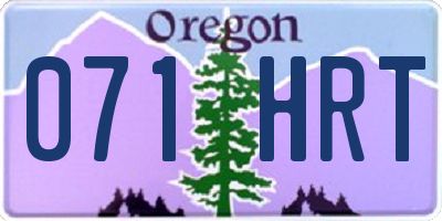 OR license plate 071HRT