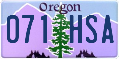 OR license plate 071HSA