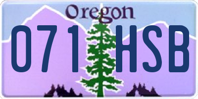 OR license plate 071HSB