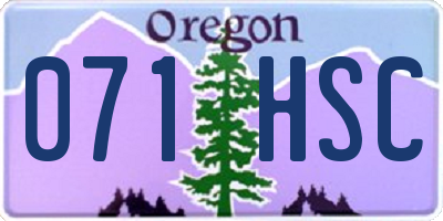 OR license plate 071HSC