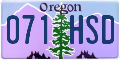 OR license plate 071HSD