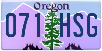 OR license plate 071HSG