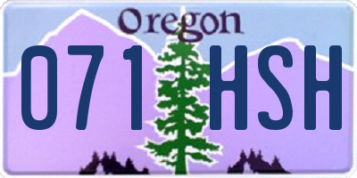OR license plate 071HSH