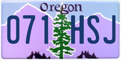 OR license plate 071HSJ