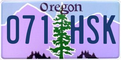 OR license plate 071HSK