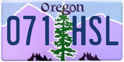 OR license plate 071HSL