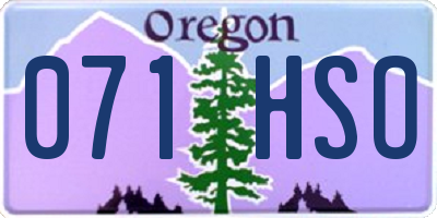 OR license plate 071HSO