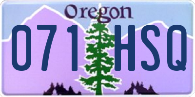 OR license plate 071HSQ