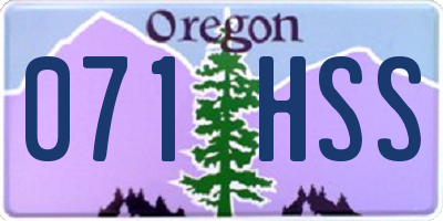 OR license plate 071HSS