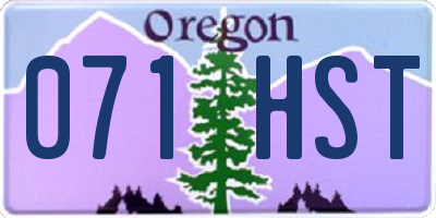 OR license plate 071HST