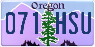 OR license plate 071HSU