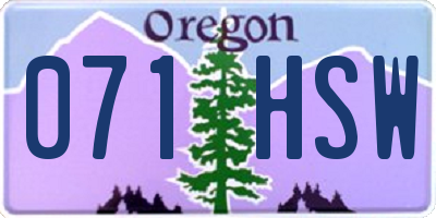 OR license plate 071HSW