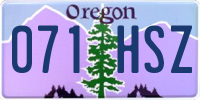 OR license plate 071HSZ