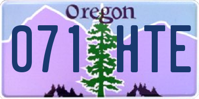 OR license plate 071HTE