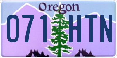OR license plate 071HTN
