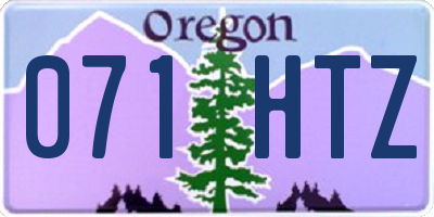 OR license plate 071HTZ