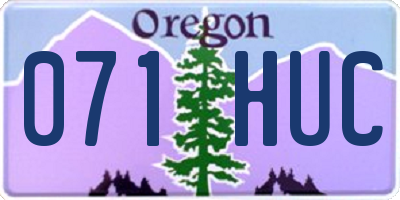 OR license plate 071HUC