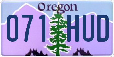OR license plate 071HUD