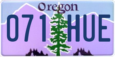 OR license plate 071HUE
