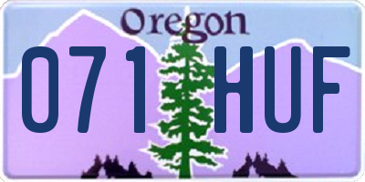OR license plate 071HUF