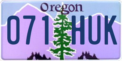 OR license plate 071HUK