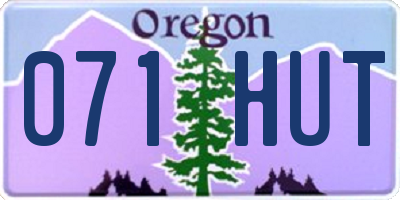 OR license plate 071HUT