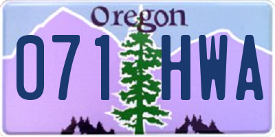 OR license plate 071HWA