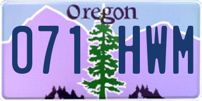 OR license plate 071HWM