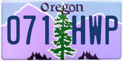 OR license plate 071HWP