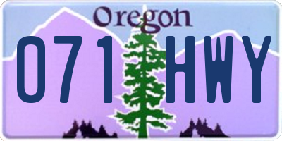 OR license plate 071HWY