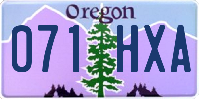 OR license plate 071HXA