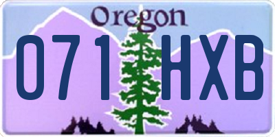 OR license plate 071HXB