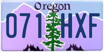 OR license plate 071HXF