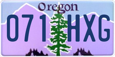 OR license plate 071HXG