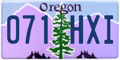 OR license plate 071HXI
