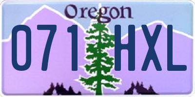 OR license plate 071HXL