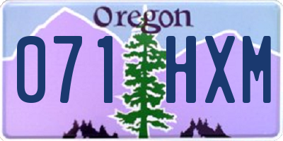 OR license plate 071HXM