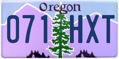 OR license plate 071HXT