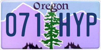 OR license plate 071HYP